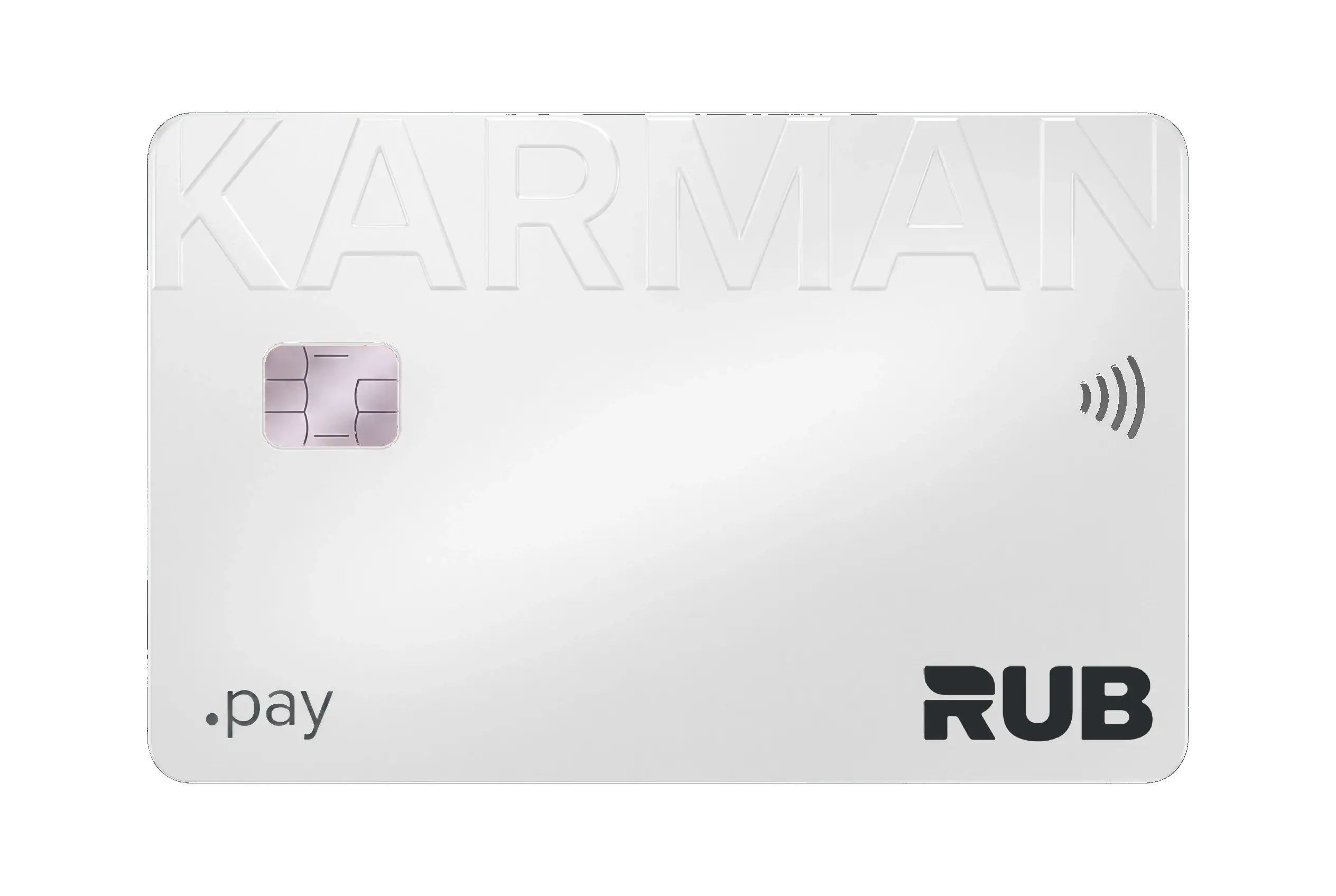 Белая карта Karman.pay RUB под углом